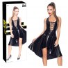 Black Level Sexy Abito da Donna Intero in Vinile Nero Lucido ad Effetto Latex