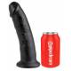 Grosso Dildo Nero di Gomma 9" King Cock Grande Fallo Realistico con Ventosa
