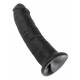Grosso Dildo Nero di Gomma 9" King Cock Grande Fallo Realistico con Ventosa