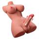 Mezzo Busto Vibrante Trans Torso Masturbatore con Pene a Spinta