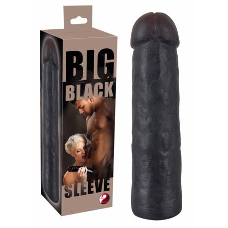Mega Guaina Fallica Nera Realistica Gigante Maxi Prolunga per Pene