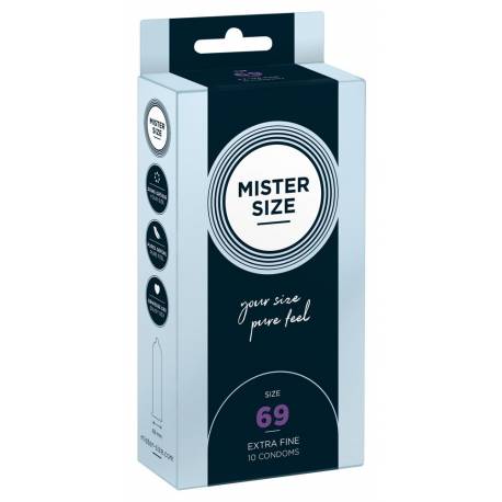 10 Profilattici MY SIZE misura 69 mm Preservativi XXL Confezione Condom