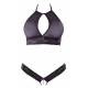 Sexy Completo Intimo Aperto con Top Trasparente e Perizoma con Catena