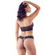 Sexy Completo Intimo Aperto con Top Trasparente e Perizoma con Catena