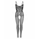Bodystocking Aperto e Velato Misto Rete Sexy Lingerie Donna