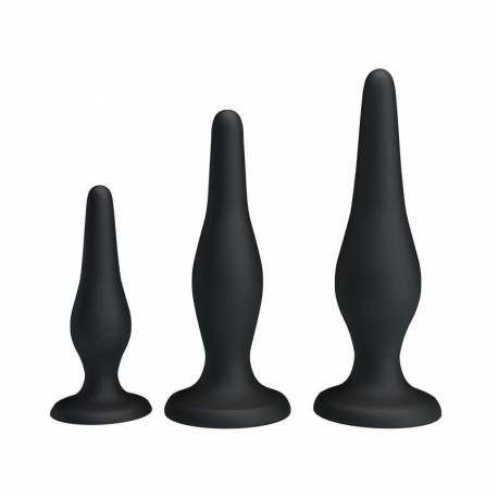 Kit di 3 Plug Anali in Silicone - Misure Progressive per Prime Esperienze
