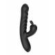 Vibratore Rabbit a Spinta per Vagina e Clitoride, USB - Nero