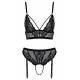 Sexy Completo Intimo Aperto con Giarrettiere