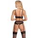 Sexy Completo Intimo Aperto con Giarrettiere