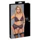 Cottelli Bondage PLUS SIZE Sexy Completo Intimo con Reggicalze, Perizoma Aperto con Catena