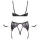 Cottelli Bondage PLUS SIZE Sexy Completo Intimo con Reggicalze, Perizoma Aperto con Catena