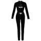 BLACK LEVEL Catsuit Pelle Lucido Tuta Intera in Vinile Nero Effetto Latex