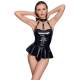 BLACK LEVEL Body con Fibbie in Vinile Lucido eff. Latex