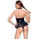 BLACK LEVEL Body con Fibbie in Vinile Lucido eff. Latex