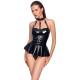 BLACK LEVEL Body con Fibbie in Vinile Lucido eff. Latex