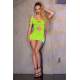 Mini Dress Sexy Abito con Intagli, Vestito Abbigliamento Outfit Erotico Verde Neon