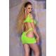 Mini Dress Sexy Abito con Intagli, Vestito Abbigliamento Outfit Erotico Verde Neon