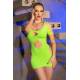 Mini Dress Sexy Abito con Intagli, Vestito Abbigliamento Outfit Erotico Verde Neon