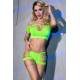 Set Top + Shorts con Intagli Verde Neon