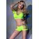 Set Top + Shorts con Intagli Verde Neon