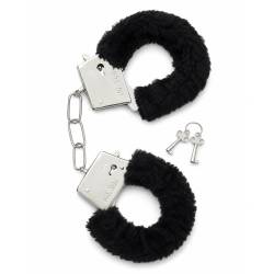 Sexy Manette Nere Pelose con Pelliccia Nera