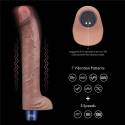 10.5 Maxi Silicone Lungo Vibratore Realistico con Testicoli Ricarica USB